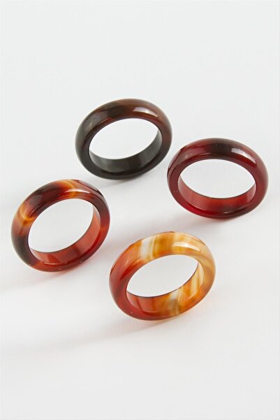 ZERO LAND Hn-Shop Agate Natural Stone Ring-Brown