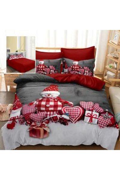 Ralex Christmas Bedding Set Finet 3D, 6 pieces, flat sheet 220 x 230 cm, duvet cover 200 x 230 cm, 2 pillo