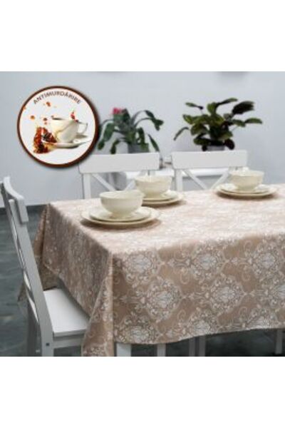Ralex Antistain Tablecloth 100% Cotton 160 x 220 cm, Elegant Beige