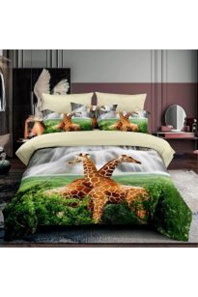 Ralex Bed Linen for One Person Cotton Finet 3D 3 Pieces 160 x 230 cm, Elephants, Blue, Pucioasa F 1 P 26