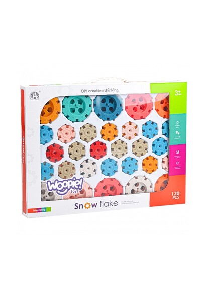 PROCART Snowflakes construction set, 120 elements of different sizes, multicolor