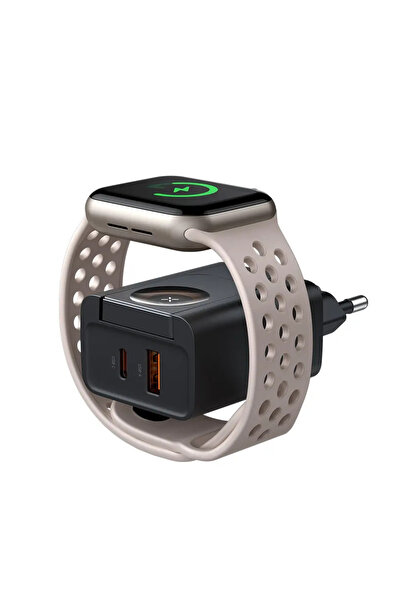 Mcdodo CH-3700 30W 2'si 1 Arada Kablosuz Apple Watch ve Seyahat Şarj Adaptörü