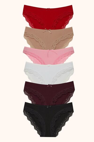 MODALADY Women's Bato Lace Briefs Set of 6