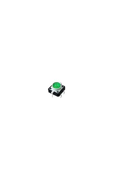 OEM Buton switch tactil fara retinere cu LED, Verde