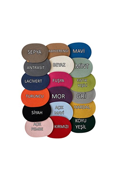 HHKARTS Jute Placemat, Table Decor Supla Oval Red 30X40 Set of 4