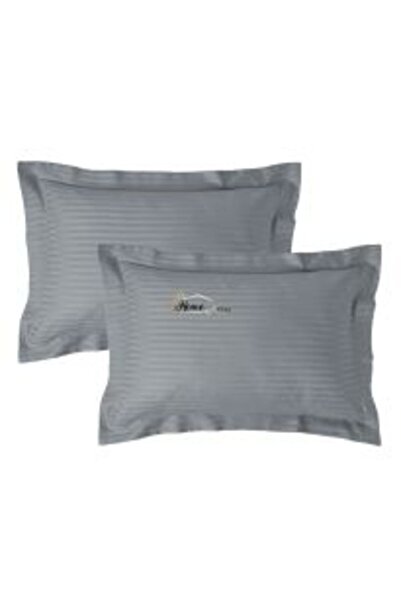 HomePuls Double King Size Bed Sheet Damask Polycotton Stripe 1 cm, 230 x 260 cm, Light Gray