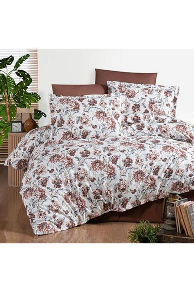 Ralex Lenjerie de pat dublă 100% bumbac Ranforce set 4 piese extra large, cearșaf 240 x 260 cm, pilotă 200 x 220 cm