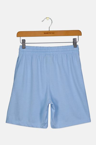 Nike Kids Boy Standard Fit Embroidered Log Outdoor Shorts, Light Blue