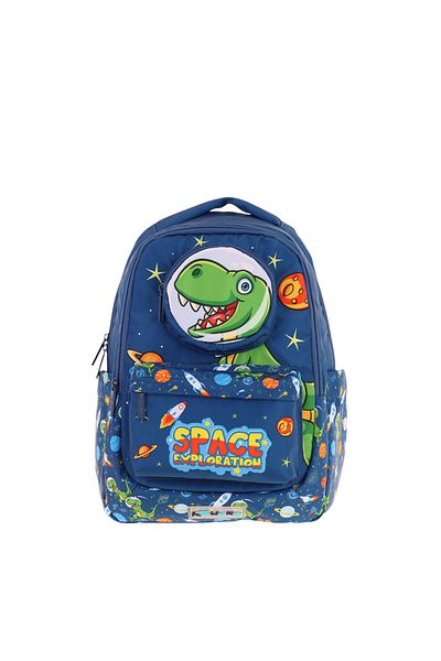 KAUKKO Toys Băieți 3D în formă de dinozaur Școala primară și rucsac zilnic - bleumarin - L5252