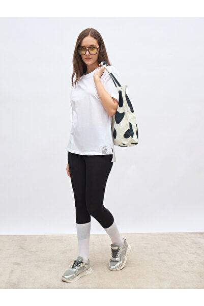 Styli High-Low Hem Oversized T-Shirt with Patch Detail