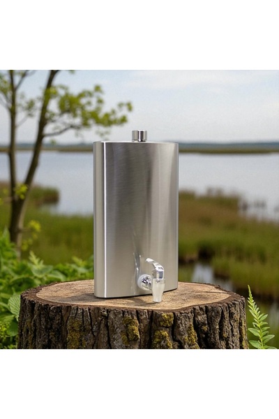Kuzey Tacı Silver Colored Tap Flask Camping Compatible Vip