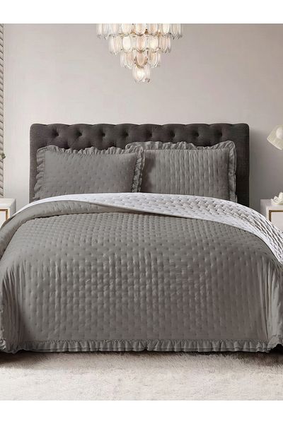 Naturel Collection Double Sided Ruffle Bedspread Set 240X260Cm