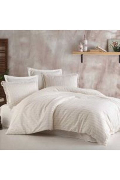 Clasy Double Bed Linen Cotton Ranforce Boutique 4 Pieces, Bedsheet 240 x 260 cm, Quilt 200 x 220 cm, 2 Pil