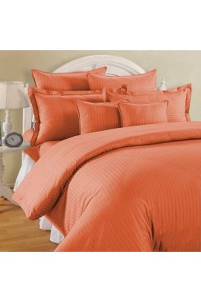 HomePuls Set de lenjerie de pat dublă King Size cu 6 piese din poliester și bumbac damasc, roșu coral