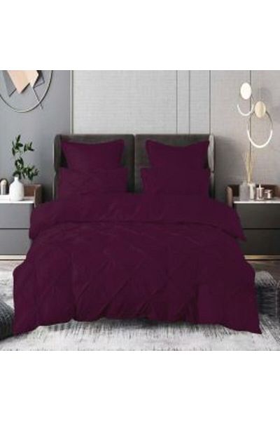 Ralex Double Bed Linen Finet UNI with Pleats, 6 Pieces, Purple UNI, Pucioasa