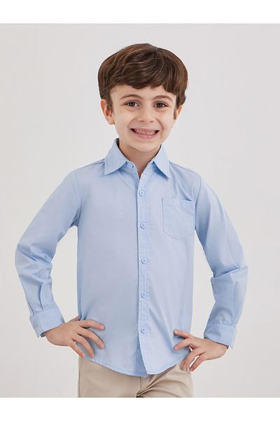 Styli Boys Light Blue Long Sleeves Shirt with Pocket
