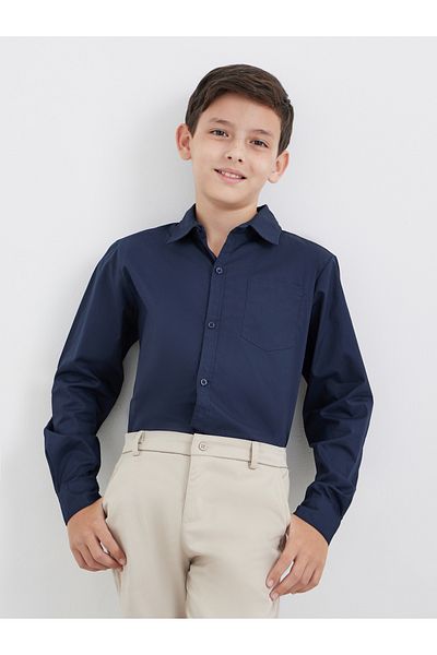 Styli Boys Navy Blue Long Sleeves Shirt with Pocket