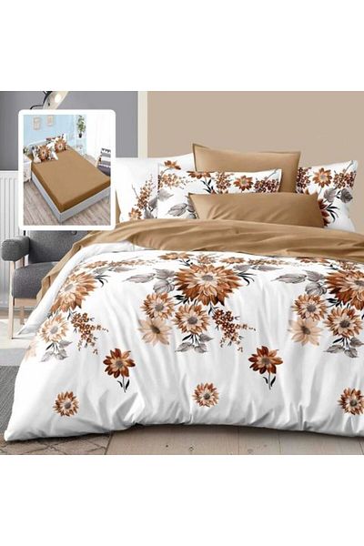 Ralex Double Bed Linen Finet Cotton 6 Pieces with Mattress Cover 160 x 200 or 180 x 200 cm, Quilt 200 x 23