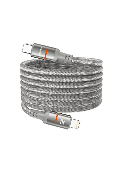 porodo كابل مضفر مغناطيسي من Type-C إلى Lightning بقوة 30 وات بطول 1.2 متر