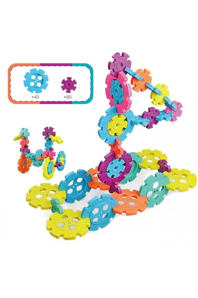 PROCART Snowflakes construction set, 120 elements of different sizes, multicolor