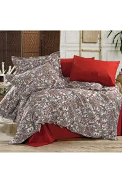 Ralex Lenjerie de pat dublu Bumbac Ranforce 4 piese Roz-Alb