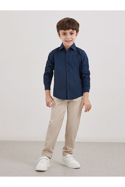 Styli Boys Navy Blue Long Sleeves Shirt with Pocket