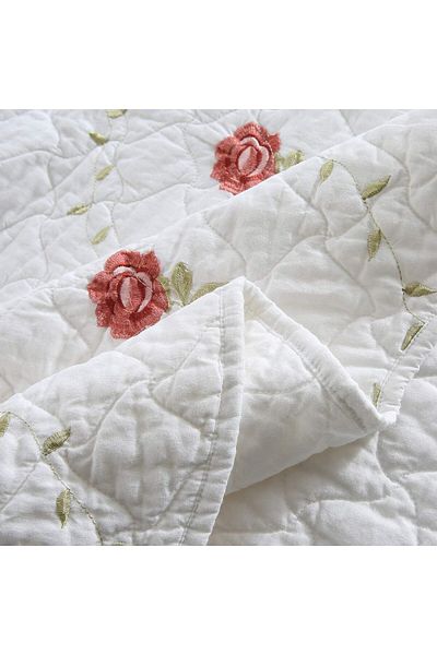 Orange Bed & Bath Red Rose | Bed Cover 100% Cotton Double 3 Pieces