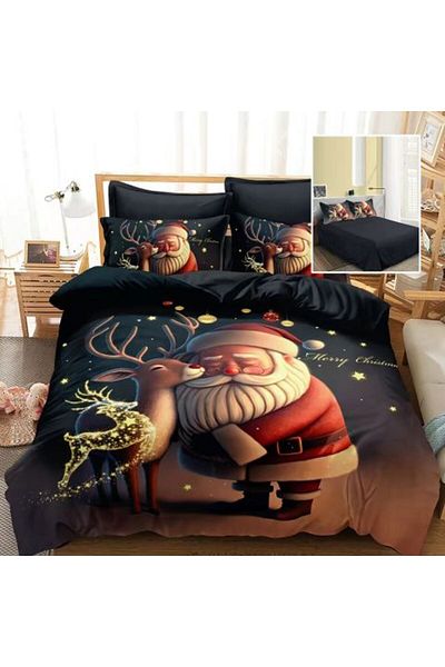Ralex Christmas Bed Linen Finet 3D, 6 pieces, 220 x 230 cm bed sheet, 200 x 230 cm duvet cover, 2 pillowca