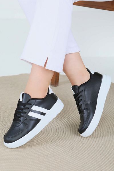 TOFİSA Women's Black White Air Sports Shoes - 27474
