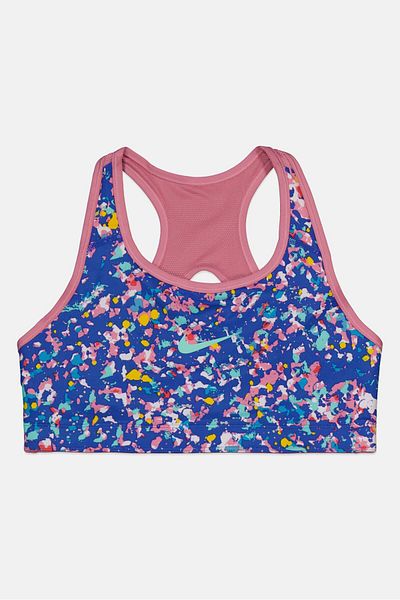 Nike Kids Girl Sportswear Fit Brand Logo Training Bra, Blue