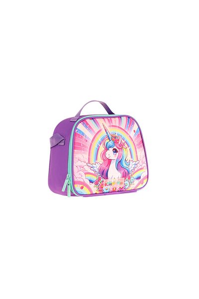 KAUKKO Geantă de prânz pentru școală/picnic pentru copii, fete, izolată termic (unicorn) L7249