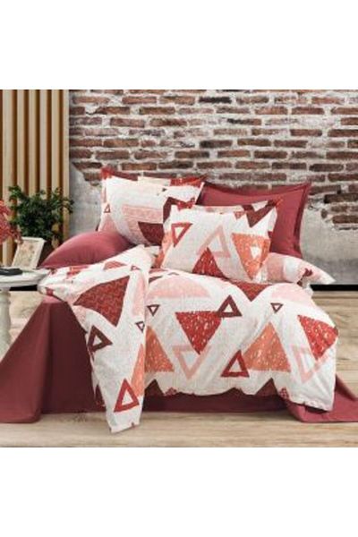 Ralex Double Bed Linen Cotton Ranforce 4-piece set: bed sheet 240 x 260 cm, quilt cover 200 x 230 cm, 2 pi
