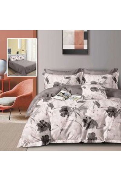 Ralex Double Bed Linen Cotton Finet 6 Pieces 220 x 240 cm, Quilt 200 x 220 cm, 2 Pillow Cases 50 x 70 cm a