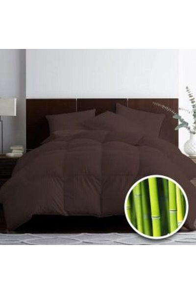 Ralex 100% natural bamboo damask quilted duvet, summer 180 x 210 cm, Brown