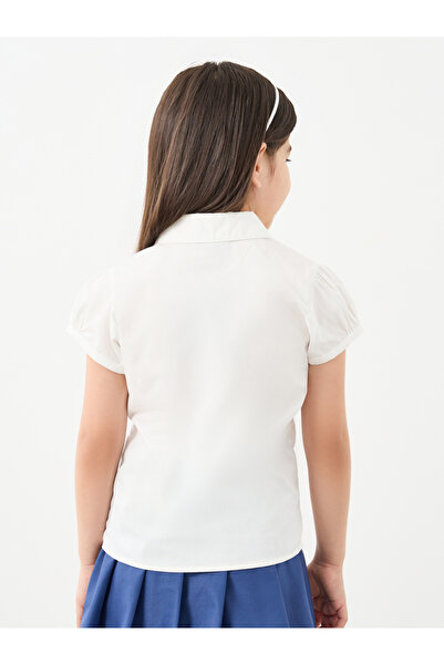 Styli Girls Off White Cotton Puff Sleeves Shirt