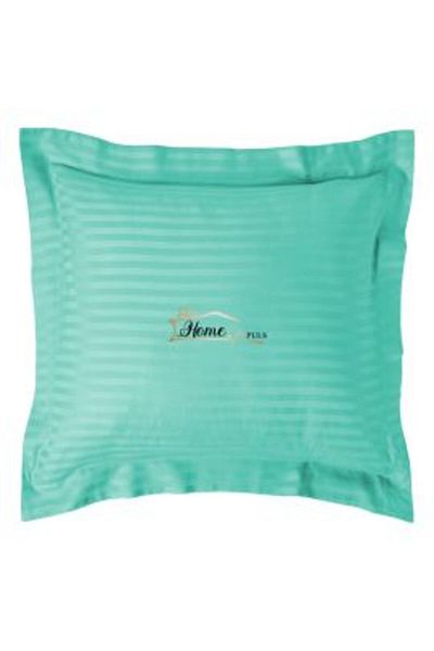 HomePuls Damask Polycotton Pillowcase 1 cm Stripe, 70 x 70 cm, Turquoise Light