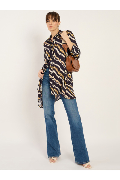 Femmella By Styli Tie and Dye Print Asymmetric Hem Tunic