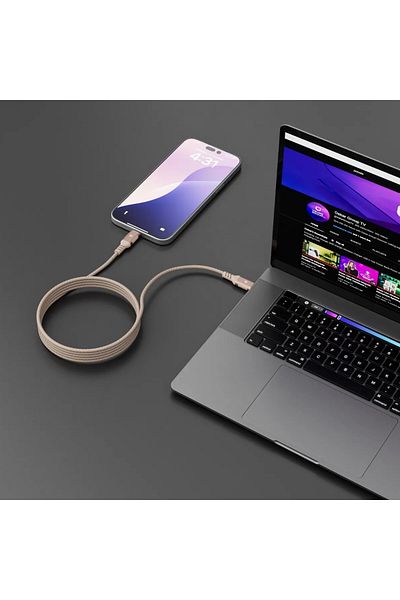 Powerology 60W USB-C to USB-C Magnetic V2.0 Metal Plug Nylon Braided Cable 1.2 Meter