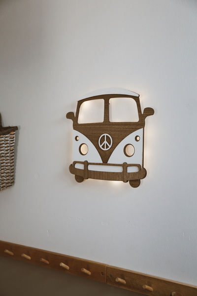 dery baby TAŞIMAK SİHİRDİR Dery Baby Ahşap Araba Gece Lambası/Çocuk Odası Aksesuarı