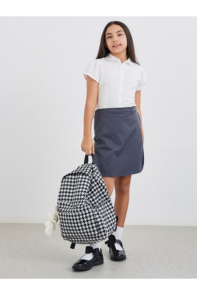 Styli Girls Off White Cotton Puff Sleeves Shirt