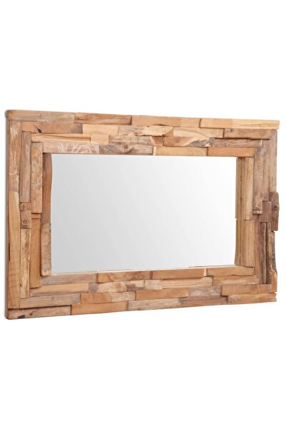 vidaxl Decorative Mirror Teak 90x60 cm Rectangular