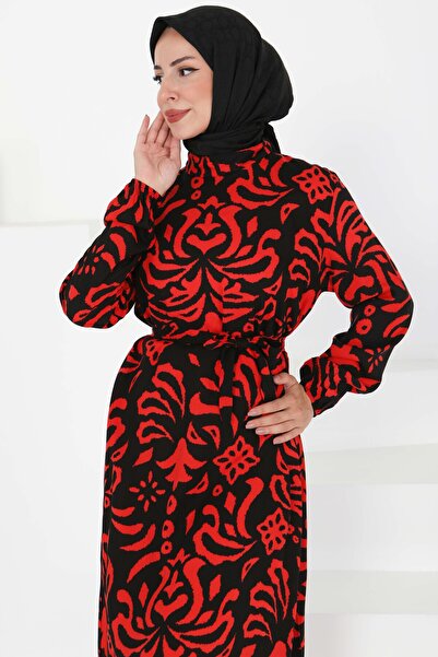 TOFİSA Φόρεμα με ζωνάκι κόκκινο - 27394