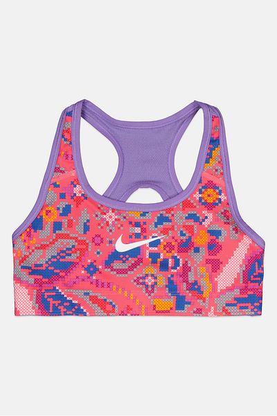 Nike Kids Girl Brand Logo Non-Padded Training Reversible Sports Bra, Multicolor