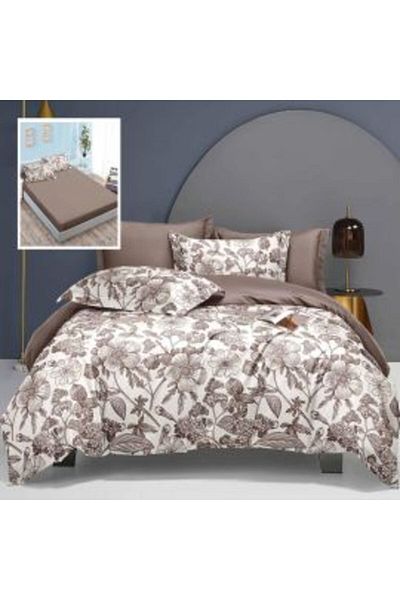 Ralex Double Bed Linen Finet Cotton Elegance 6 Pieces, Elastic Sheet for Mattress 160x200 cm or 180x200 cm