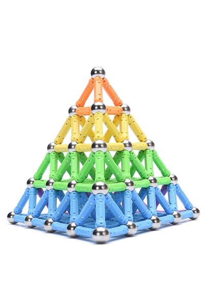 PROCART Set de construcții magnetice 3D, joc educativ, 230 de piese multicolore, 6 ani+