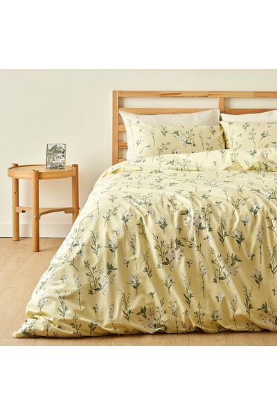 Bella Maison Set cuvertură de pilota dublă Ranforce Nancy 100% bumbac galben (200x220 cm)