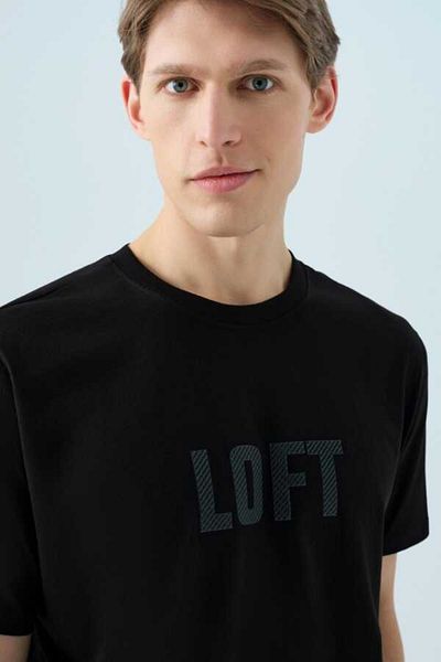 Loft Tricou pentru bărbați cu croiala normală LF2038461 NEGRU/NEGRU