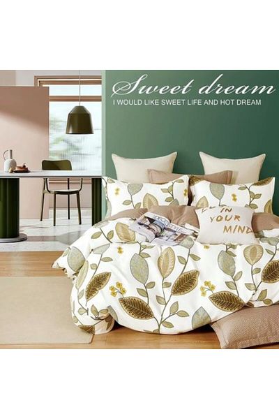 Ralex Double King Size Bed Linen Percalle Printed 100% Cotton 6 Pieces