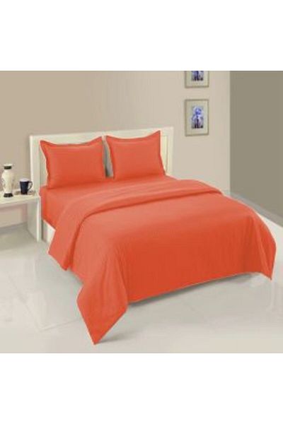 HomePuls Bed Linen with Elastic on Sheet Damask Polycotton 1 cm Stripe, Mattress 140 x 200 cm, Duvet Cover 16