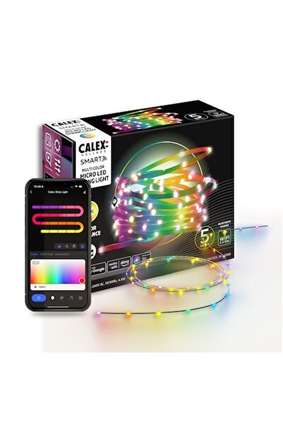 Calex Micro LED RGB Intelligent Strip Light Smart, Wi-Fi, Bluetooth, Music Sync, 4.9W, Adjustable Wh